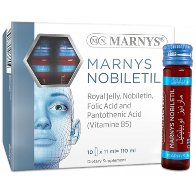 MARNYS NOBILETIL FOR BRAIN FUNCTIONS ( ROYAL JELLY + PANTOTHENIC ACID + NOBILETINA + FOLIC ACID ) DIETARY SUPPLEMENT 10 X 11 ML VIALS